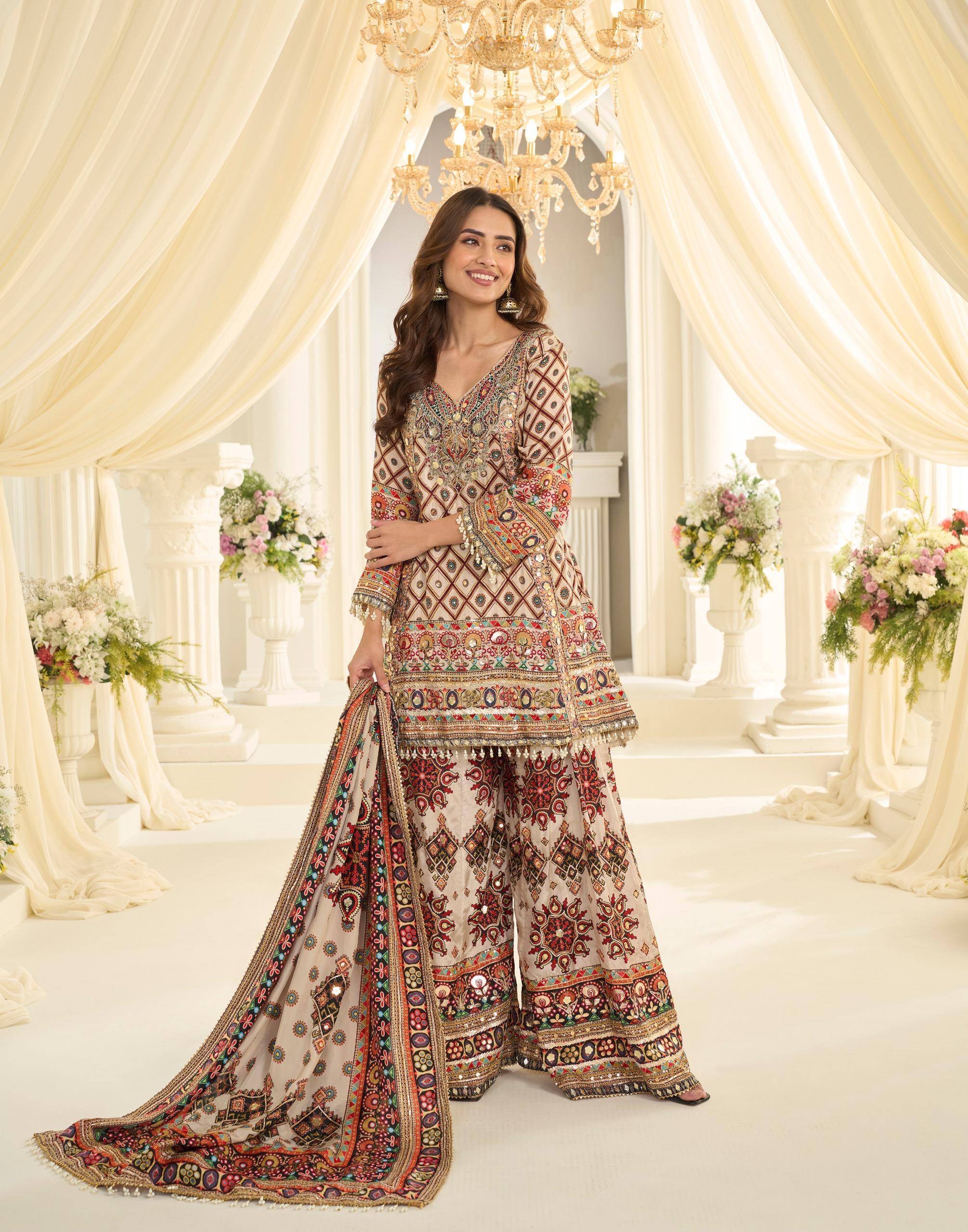 FATIMA By Sayuri 10258 To 10259 Series Beautiful Sharara Suits Colorful Stylish Fancy Casual Wear & Ethnic Wear Premium Chinnon Silk Dresses At Wholesale Price
